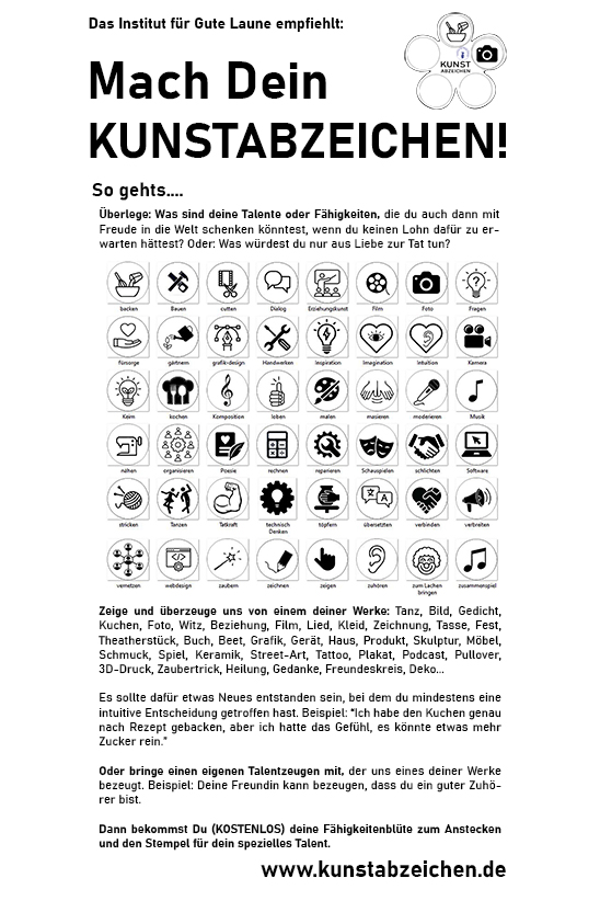 Überlege: Was sind deine Talente oder Fähigkeiten, die du auch dann mit Freude in die Welt schenken könntest, wenn du keinen Lohn dafür zu erwarten hättest? Oder: Was würdest du nur aus Liebe zur Tat tun?