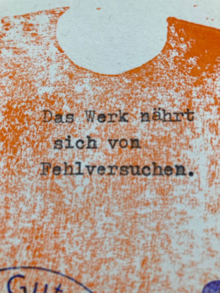 “Das Werk nährt sich von Fehlversuchen” Preibisch #sympathischemoderne #sozialeplastik #inspiration #schönesprüche